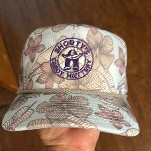 Purple and blue floral ball cap